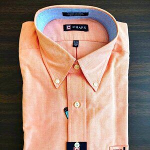 Men's CHAPS Classic Fit Oxford Long-Sleeve Dress Shirt, Size 16/16.5, 36/37